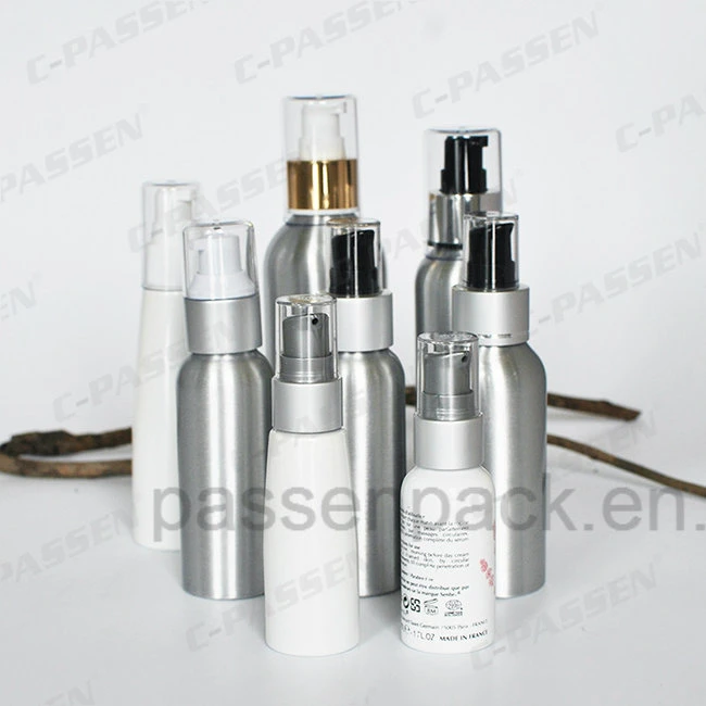 Custom Gold Aluminum Lotion Bottle for Cosmetic Packaging