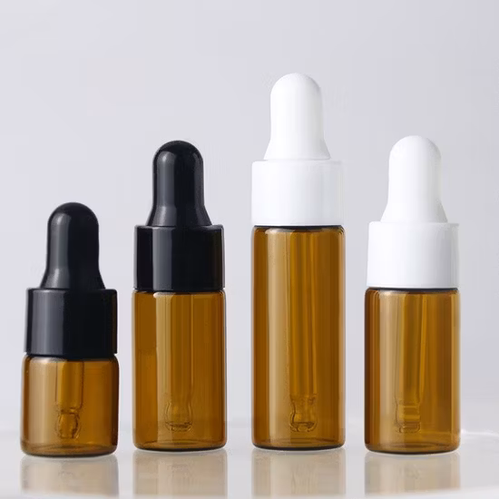 1ml 2ml 3ml 4ml 5ml Amber Cosmetic Packaging Glass Bottle with Dropper