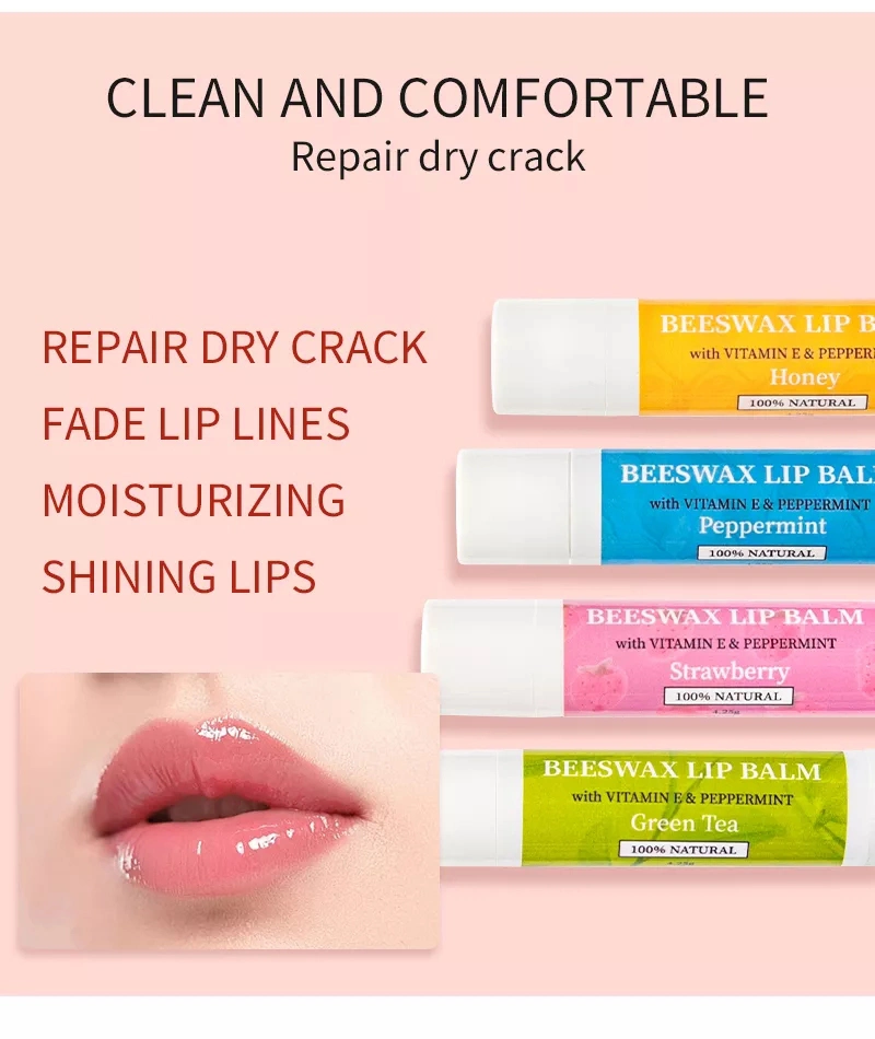Cutom Logo Lip Chapstick Moisturizing Repair Natural Vegan Natural Fruit Flavor Lipstick Organic Private Label Iip Balm