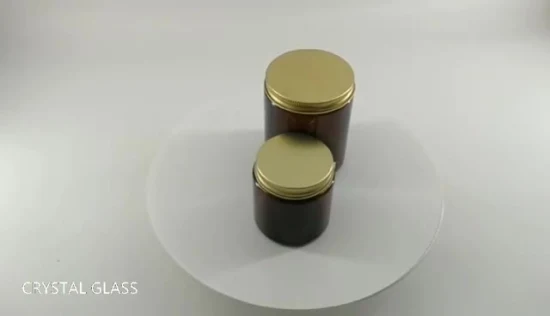 9oz Glass Amber Jar for Candle Holder with Black Gold Lid 8oz 4oz Candle Jar