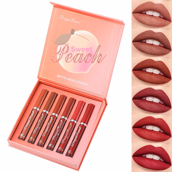Dr 6PCS/Set Matte Lipgloss Sets, Waterproof, Non-Fading, Non-Stick Cup, Long-Lasting